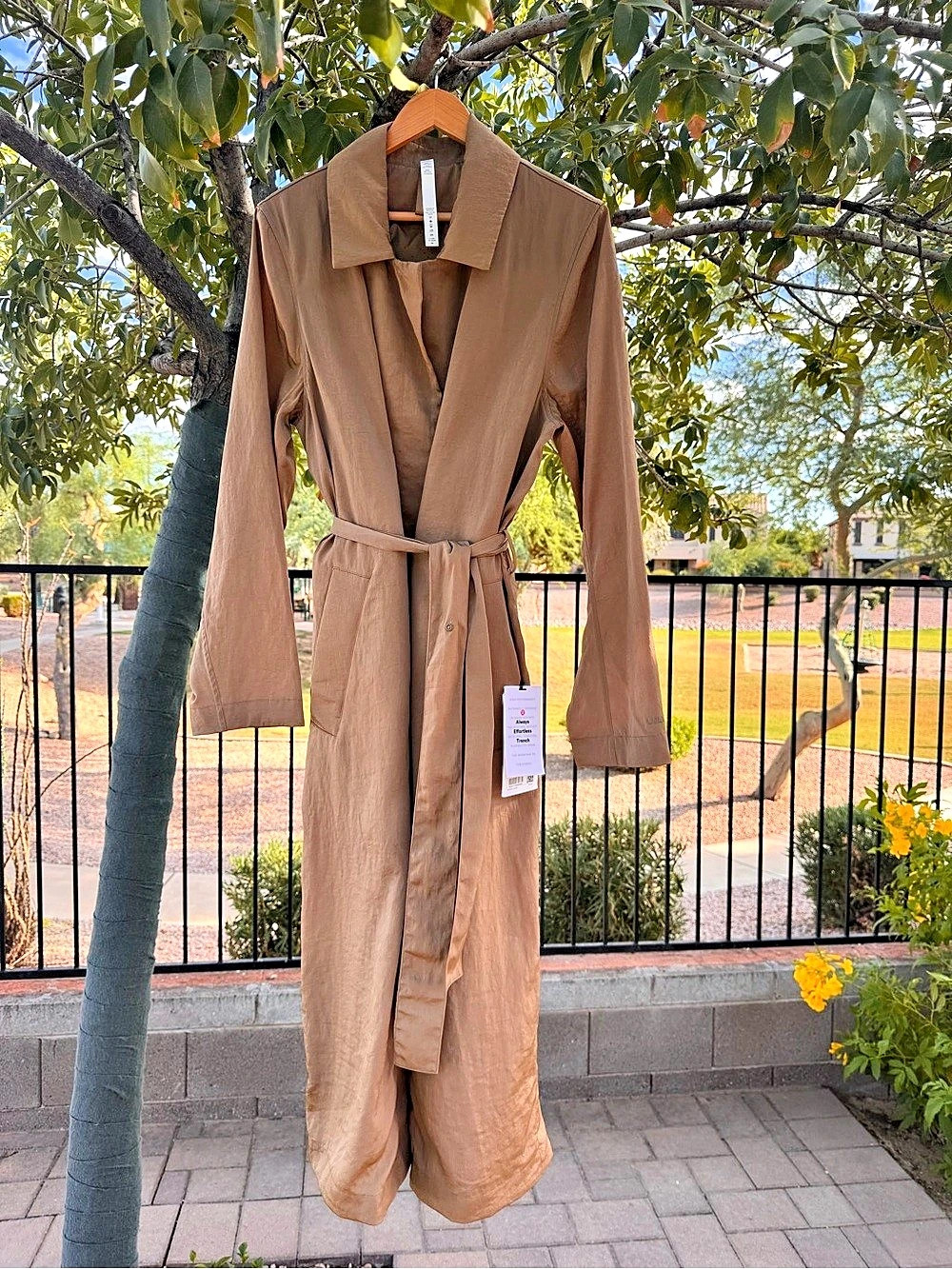 lululemon Always Effortless Trench Coat Brown Size 14 NWT
